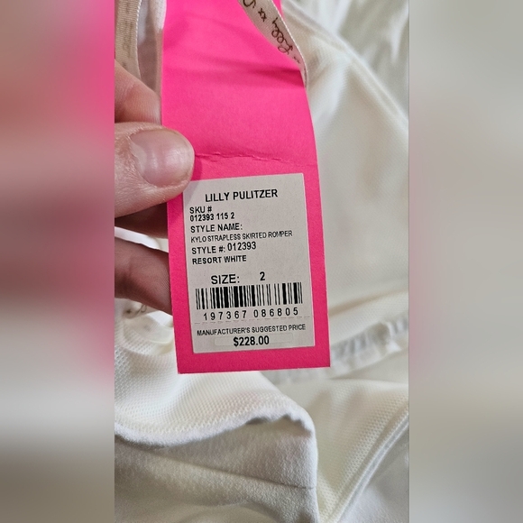 LILLY PULTIZER Kylo Strapless Skirted Romper In White. Size 2 NWT - Picture 5 of 16